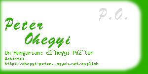 peter ohegyi business card